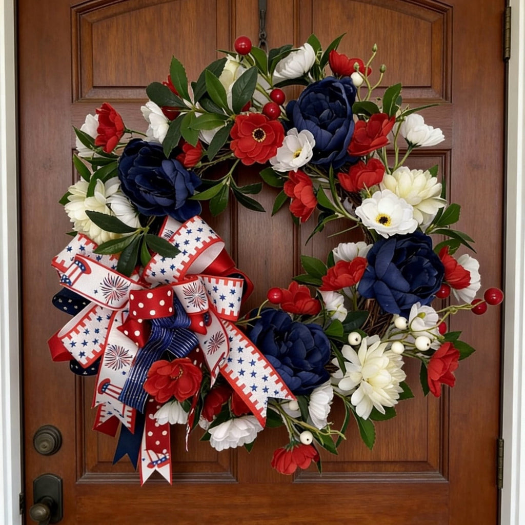 Gcvizuso Halloween Crescent Floral Wreath, Orange Red Rose Hydrangea Fall Front Door Decor for Autumn Harvest Celebration