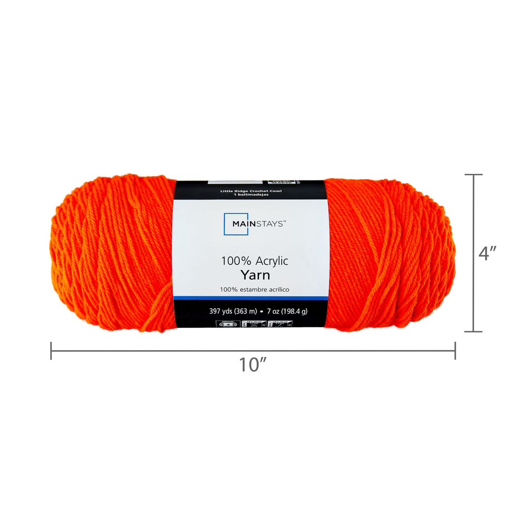 Mainstays Medium 4 Acrylic Yarn, White, 7 oz, 397 Yards