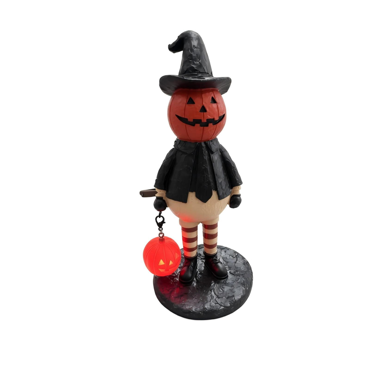 Artificial Snowman Blow Mold Christmas Decoration with LED Lights Classic Winter Character Figurine for Halloween Porch and Mantel, 12 Inch