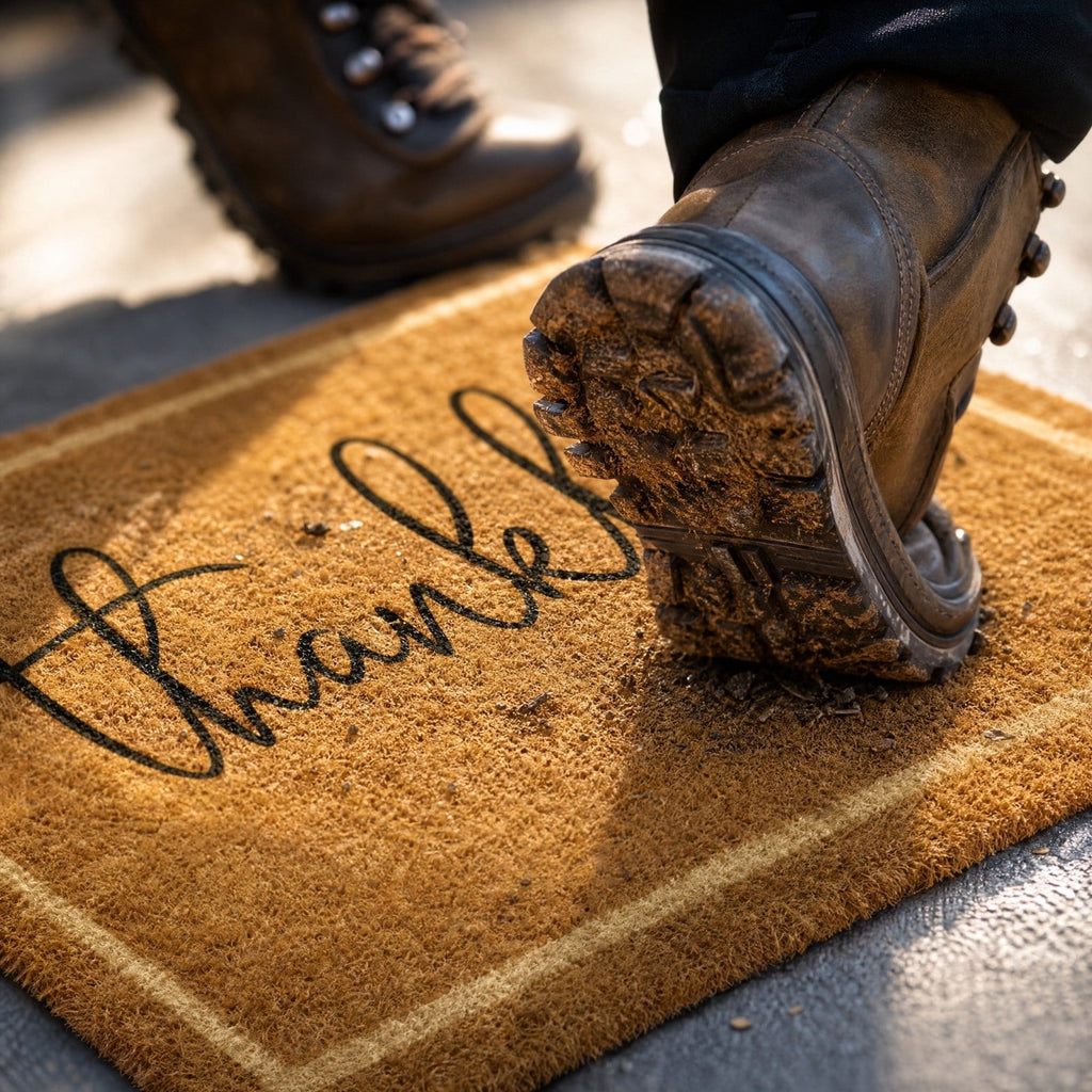 Fall Pumpkin Coir Doormat, Oh My Gourd Anti-Slip Front Door Mat Vintage Harvest Thanksgiving Halloween Entryway Floor Rug