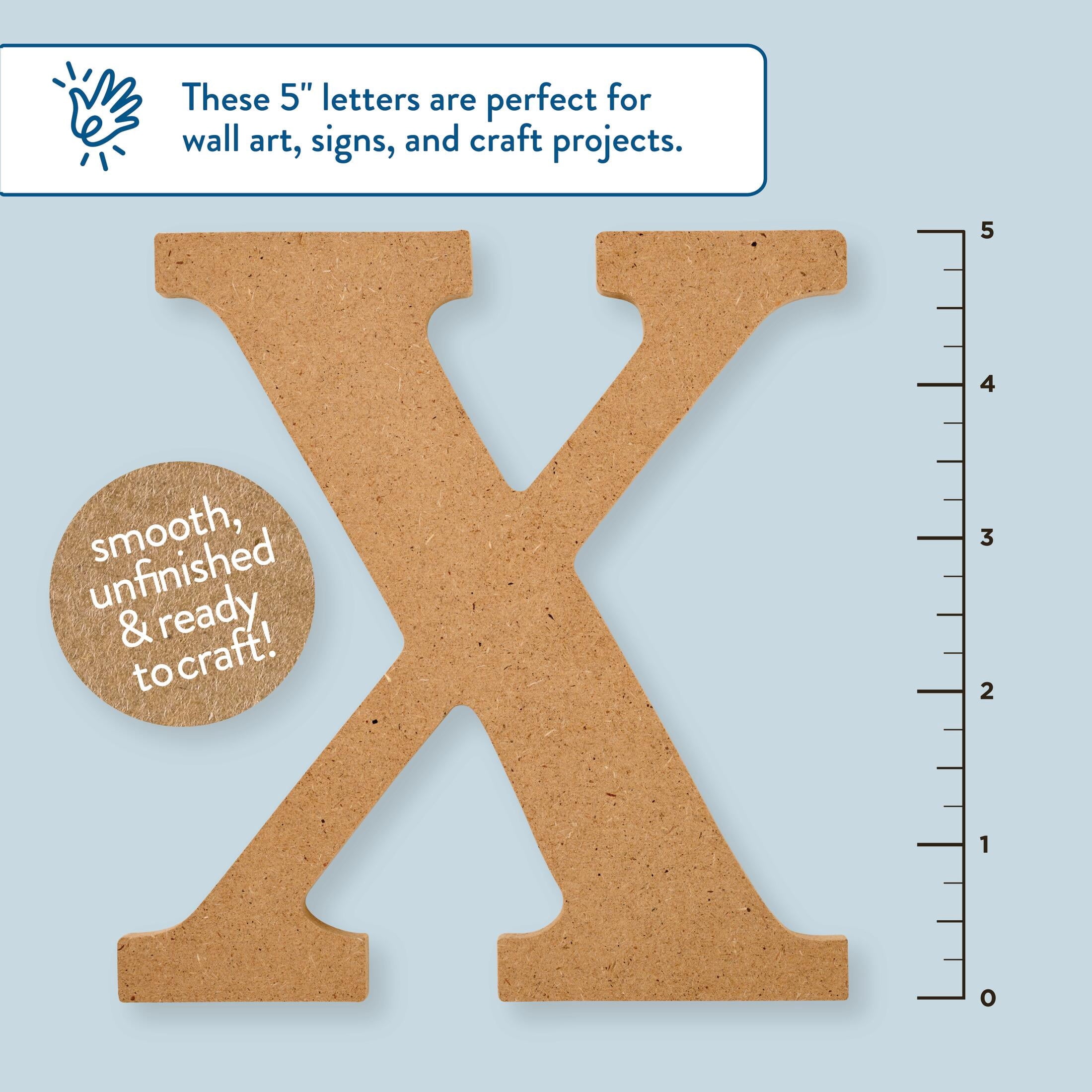 Plaid Unfinished Wood MDF 5" Letter for DIY Arts and Crafts, A