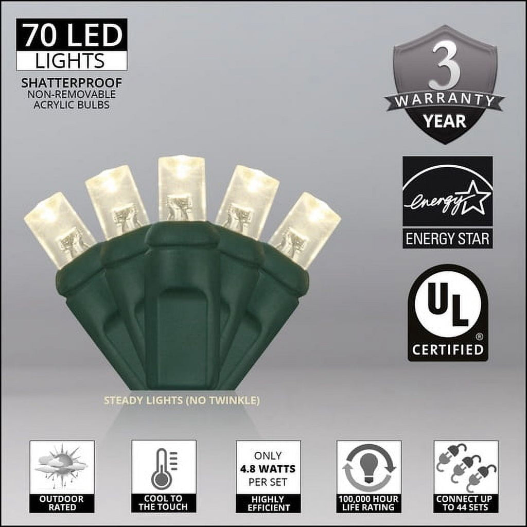 Wick's Outdoor Living LED 5MM Multi-Color Holiday Lights, 50 FT in length, 150 CT, and 6 different color options