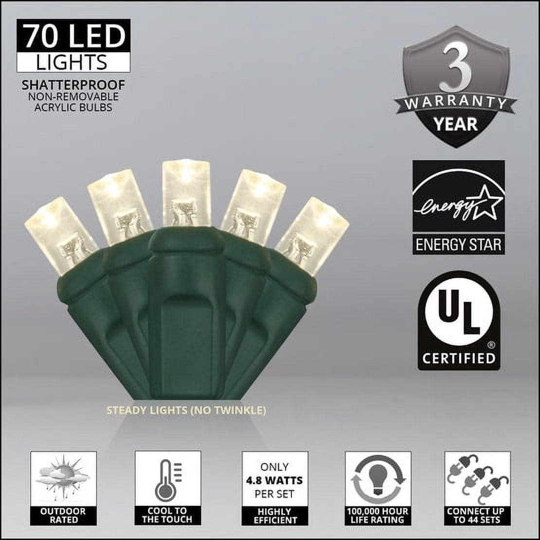 Wick's Outdoor Living LED 5MM Multi-Color Holiday Lights, 50 FT in length, 150 CT, and 6 different color options