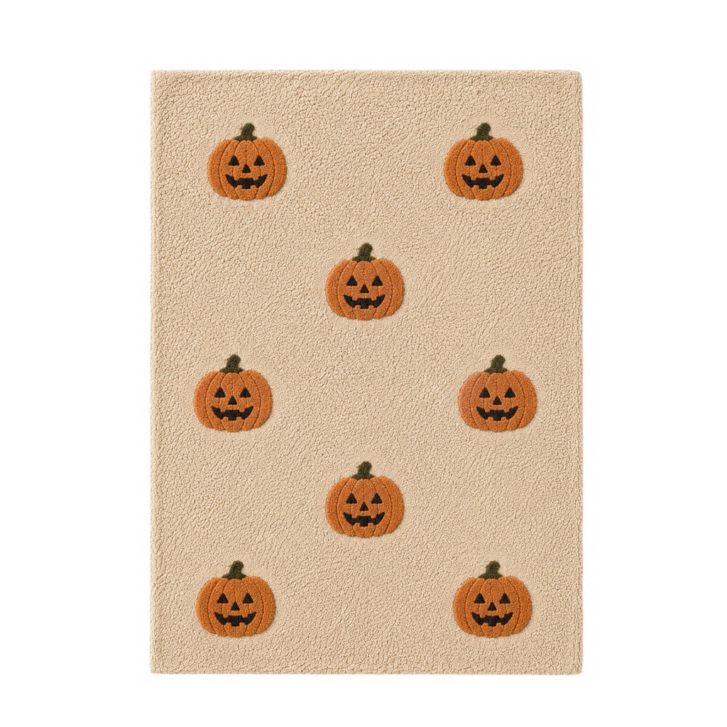Guvpev Halloween Flannel Throw Blanket, 39.4" x 27.6" Soft Plush 3D Pumpkin Printed Decorative Blanket for Couch, Bed, Travel, Living Room, Cozy Fall Holiday Home Accent