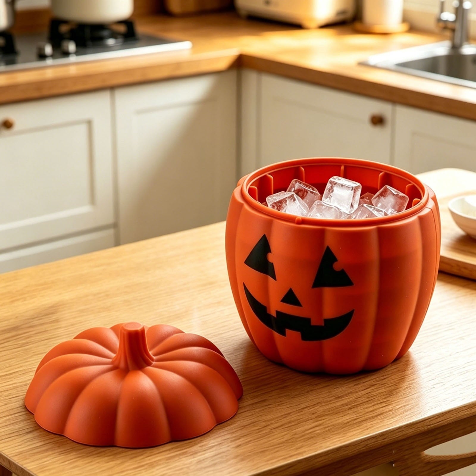 Halloween Pumpkin Placemats Set of 4, 12x18 Inch Pumpkin and Black Cat Table Mat, Washable Heat Resistant Place Mats for Kitchen Dining Table, Spooky Themed Decoration for Home, A