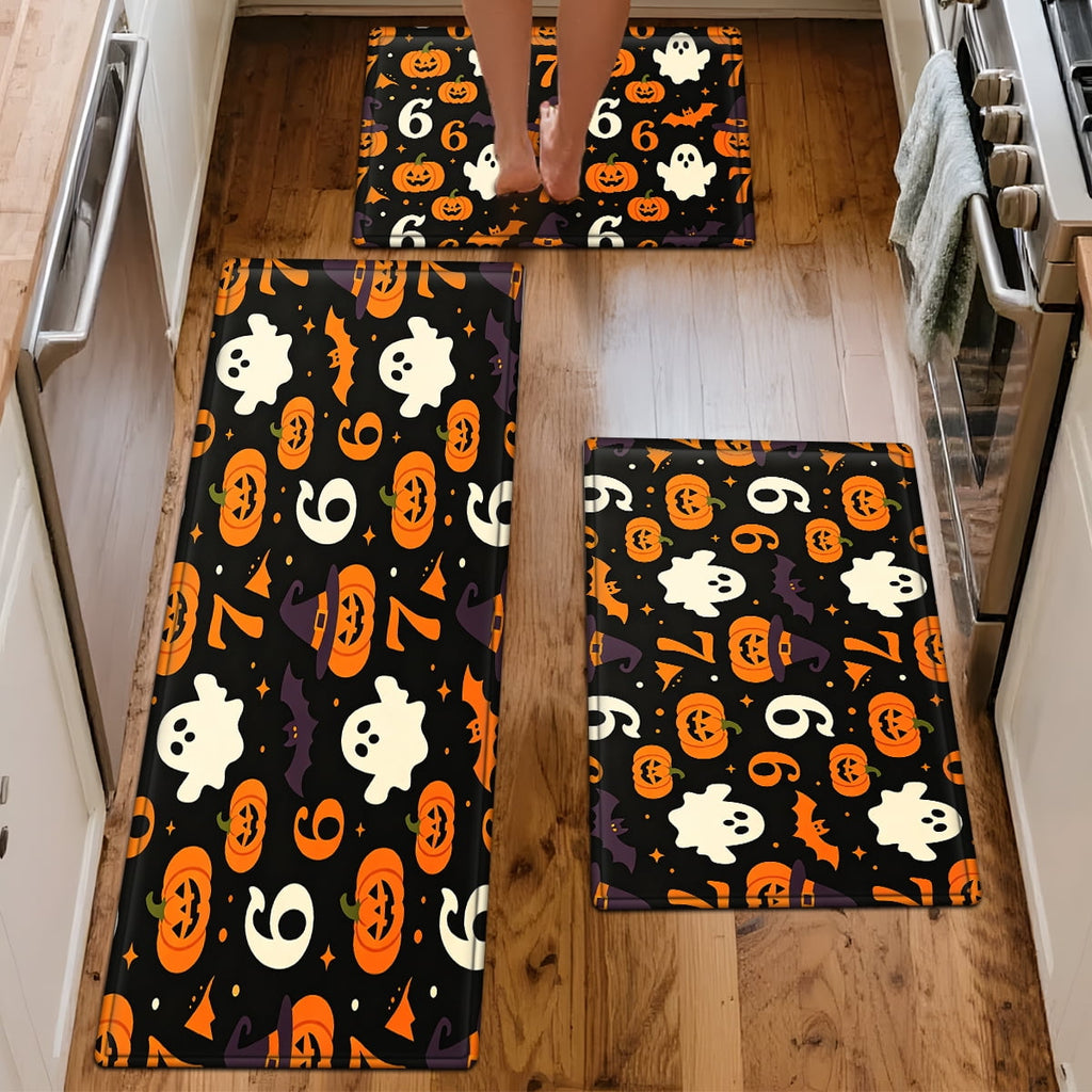 CCTFS Halloween Skeletons Holding Hot Drinks Household 1Pc Flannel Mat and Kitchen Rugs,Soft Non-slip for Bedroom Entryway