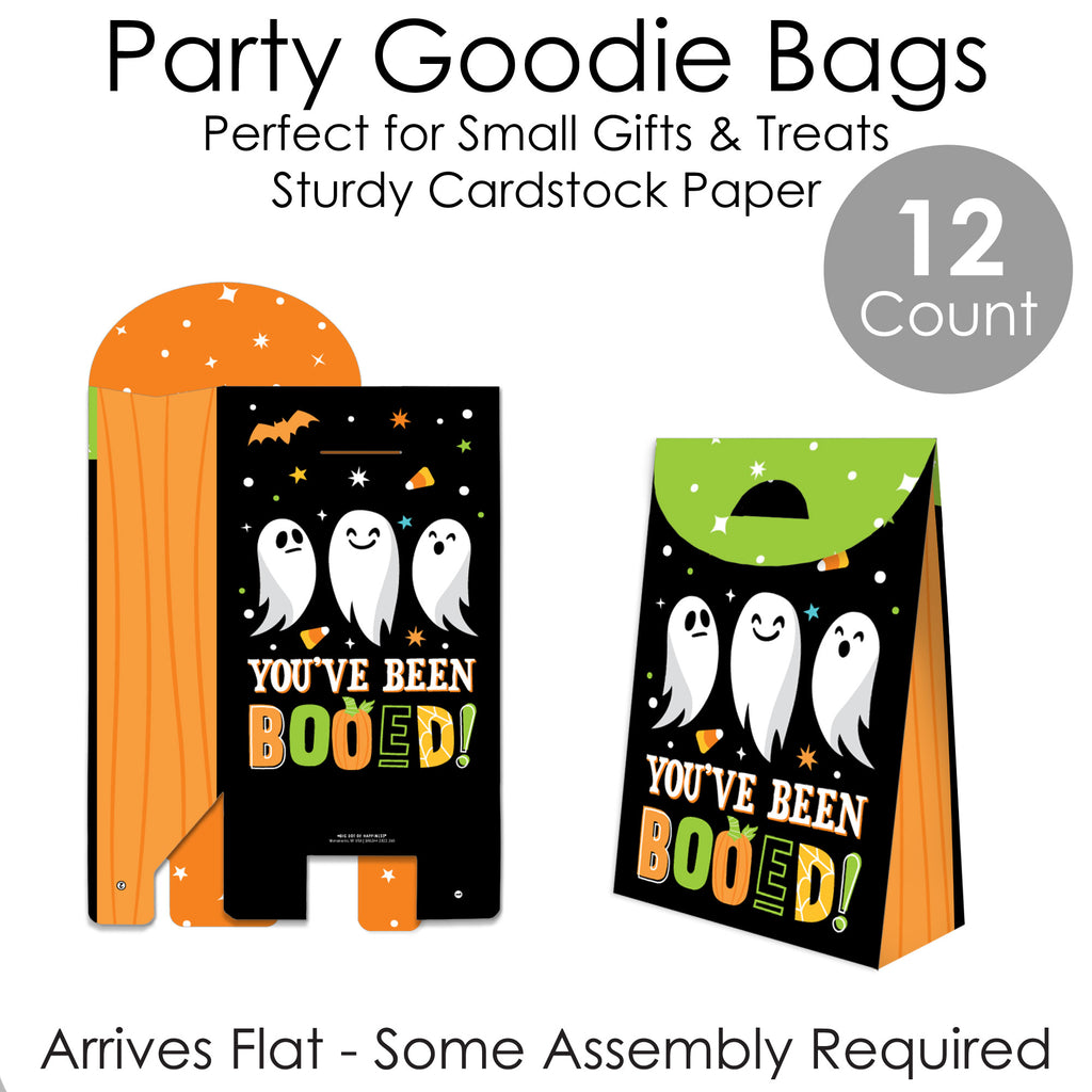 Big Dot of Happiness You've Been Booed - Ghost Halloween Gift Favor Bags - Party Goodie Boxes - Set of 12