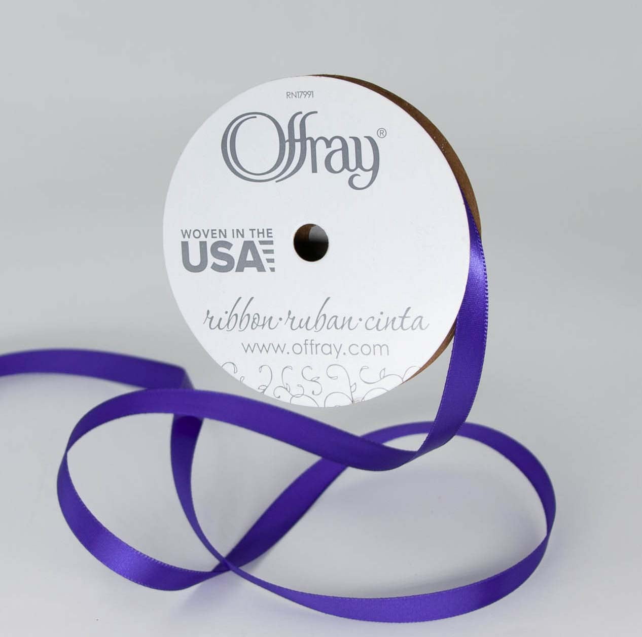 Offray Ribbon, Red Wine 3/8 inch Single Face Satin Polyester Ribbon, 18 feet