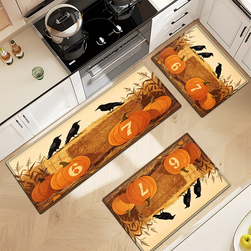 CCTFS Halloween Skeletons Holding Hot Drinks Household 1Pc Flannel Mat and Kitchen Rugs,Soft Non-slip for Bedroom Entryway