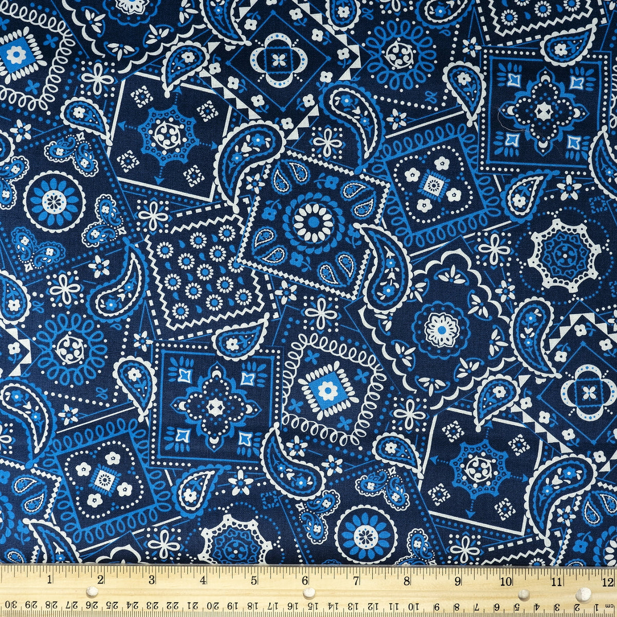 (2 pack) Waverly Inspirations Sewing & Craft Fabric, Bandana Ink Lapis, 1 Yard Precut, 100% Cotton, 44 in Wide, for Quilting & Sewing