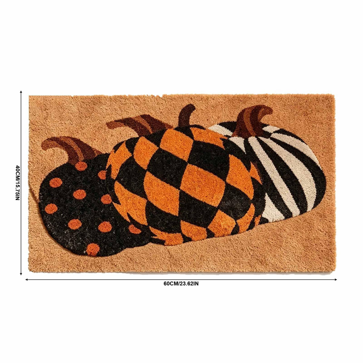Halloween Pumpkin Welcome Door Mat, Funny Durable Non Slip Decorative Rugs for Bathroom Bedroom Kitchen Front Door