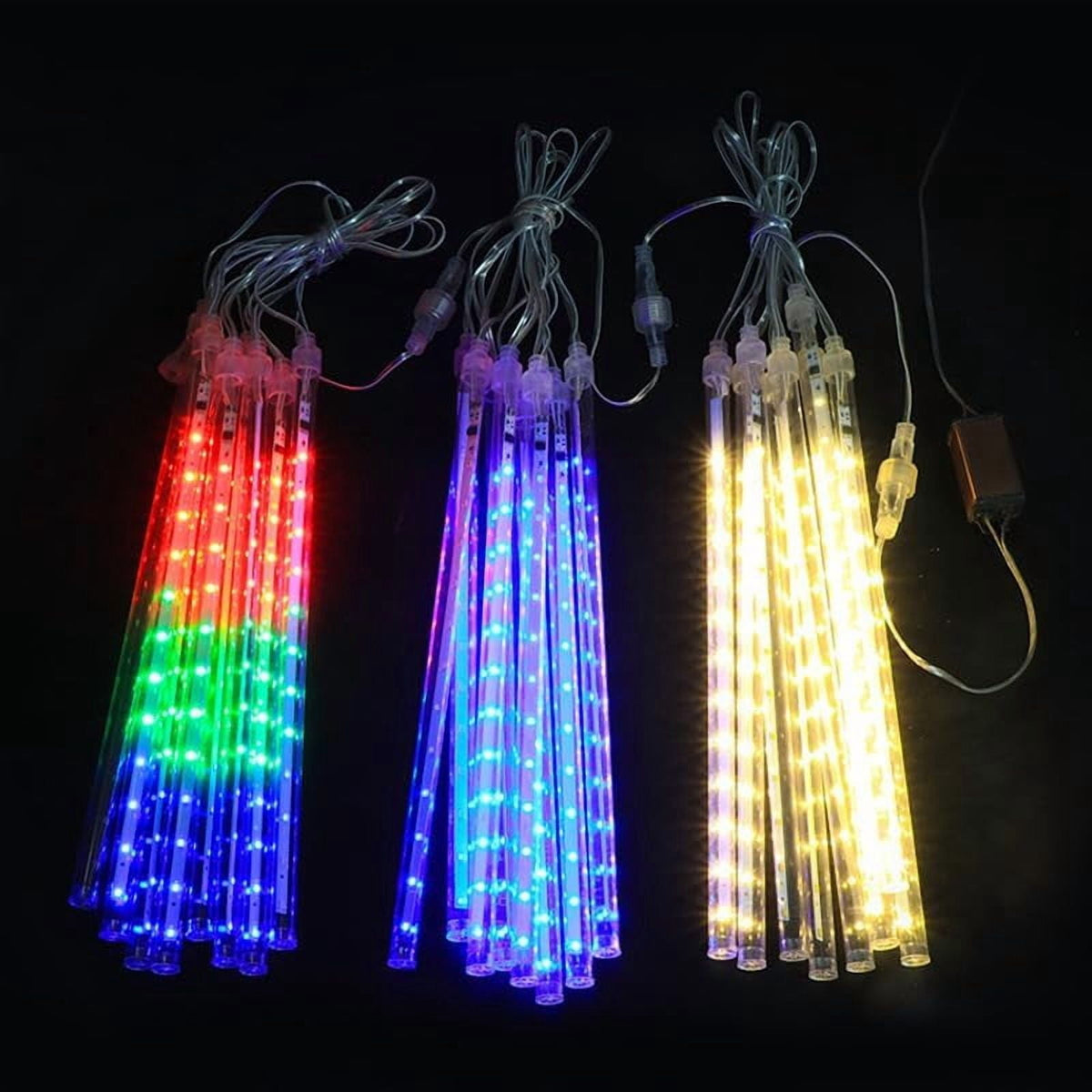 LED Outdoor String, Rain Lights,Meteor Lights,Meteor rain Lights 30cm 10 Tube Solar rain Lights with for Christmas Parties Wedding Christmas Tree