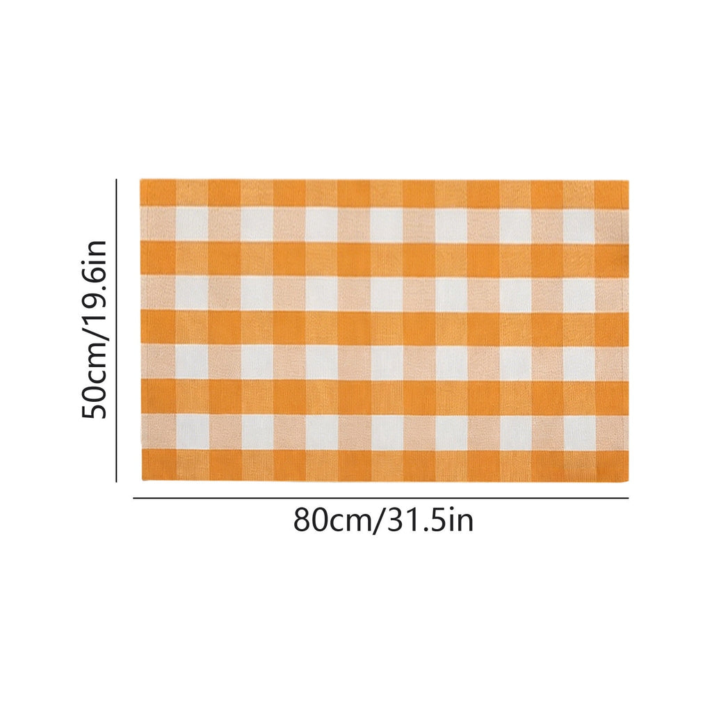 Dpityserensio Halloween Doormat Black Bat and Moon with Striped Border Non-Slip Washable Indoor Outdoor Rug, Vintage Fall Decor