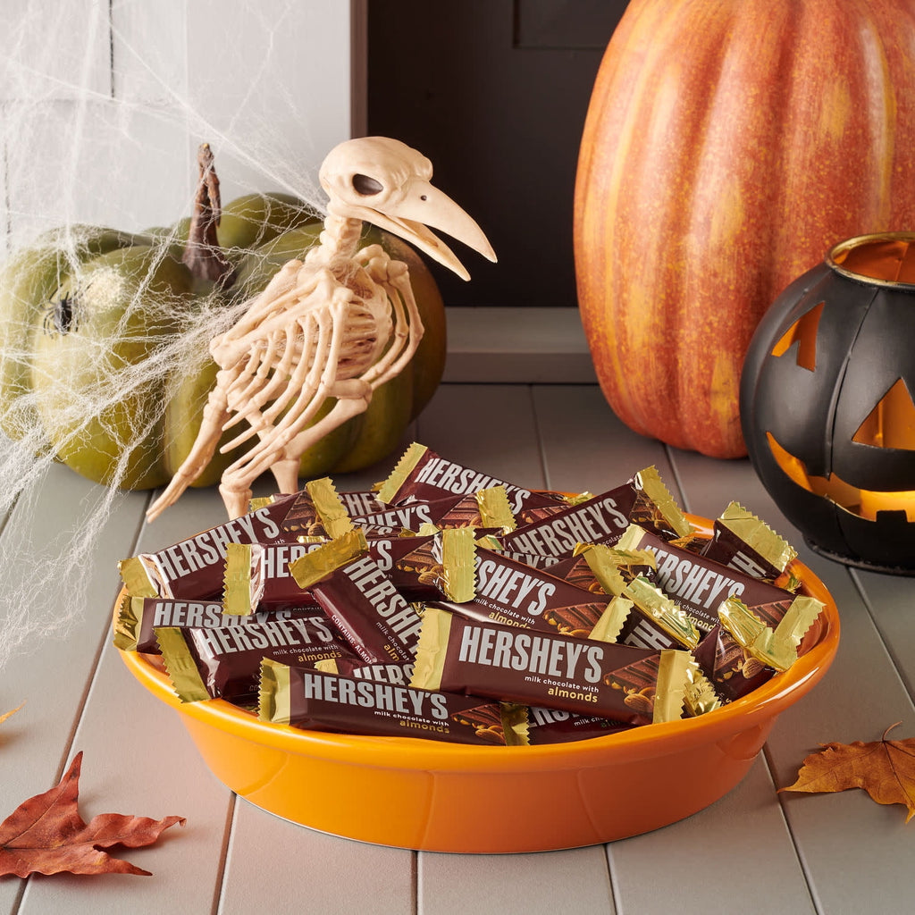 (2 pack) Hershey's Milk Chocolate with Almonds Snack Size, Halloween Candy Bag, 10.35 oz