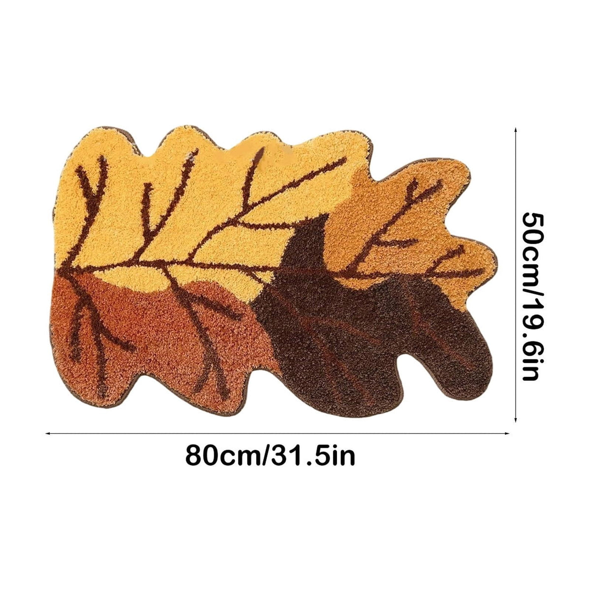 Fall Area Rug Maple Leaf Pumpkin Imitation Wool Mat 27.56x27.56in Polyester Skidproof & Soft for Living Room Bedroom Entryway Fall Doormat by MPOISVA