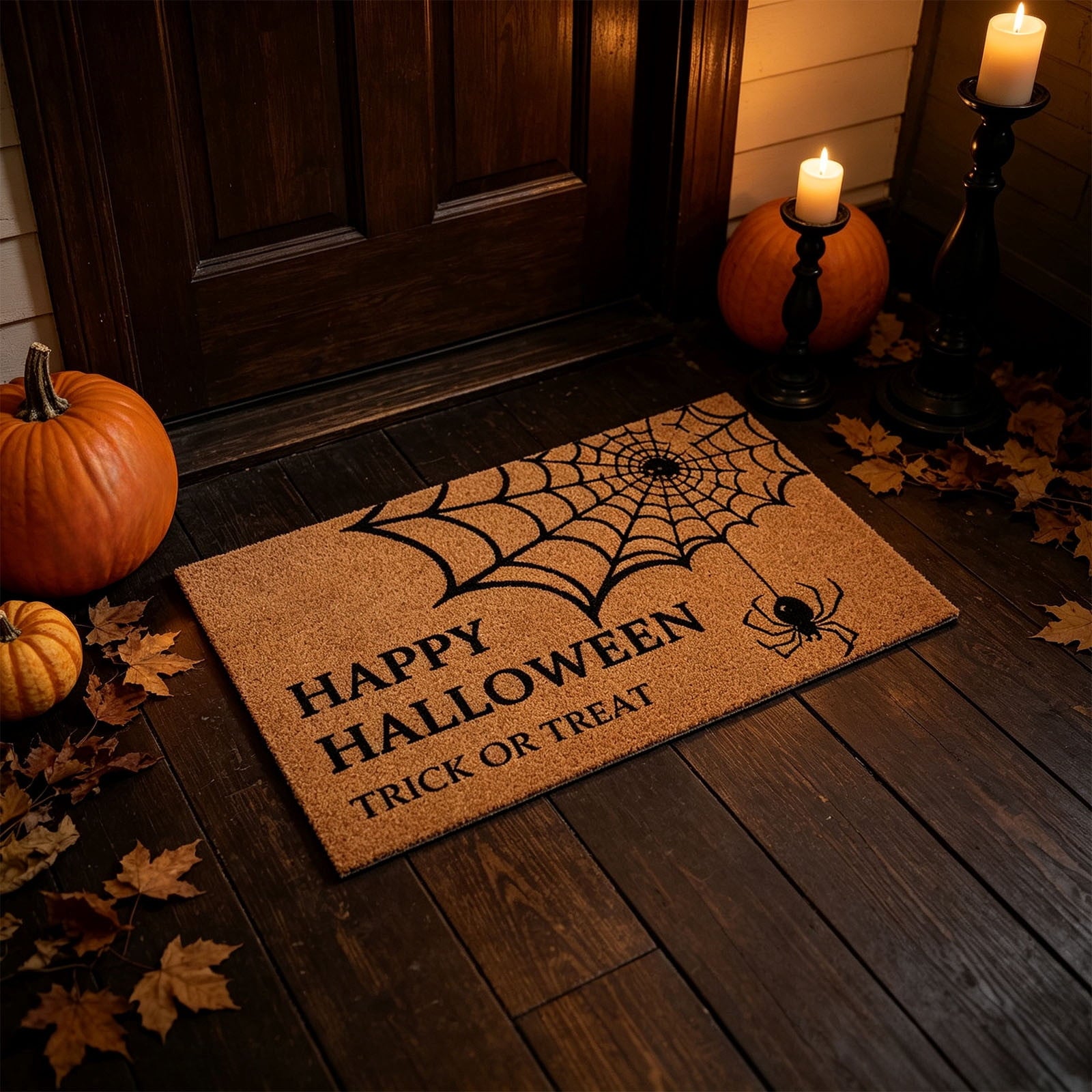 Halloween Ghost Door Mat, Cute Welcome Mat for Front Door Porch Entryway Haunted Outdoor Decor Spooky Decorative Entrance Doormat Non Slip Halloween Rug, 16" x 24"