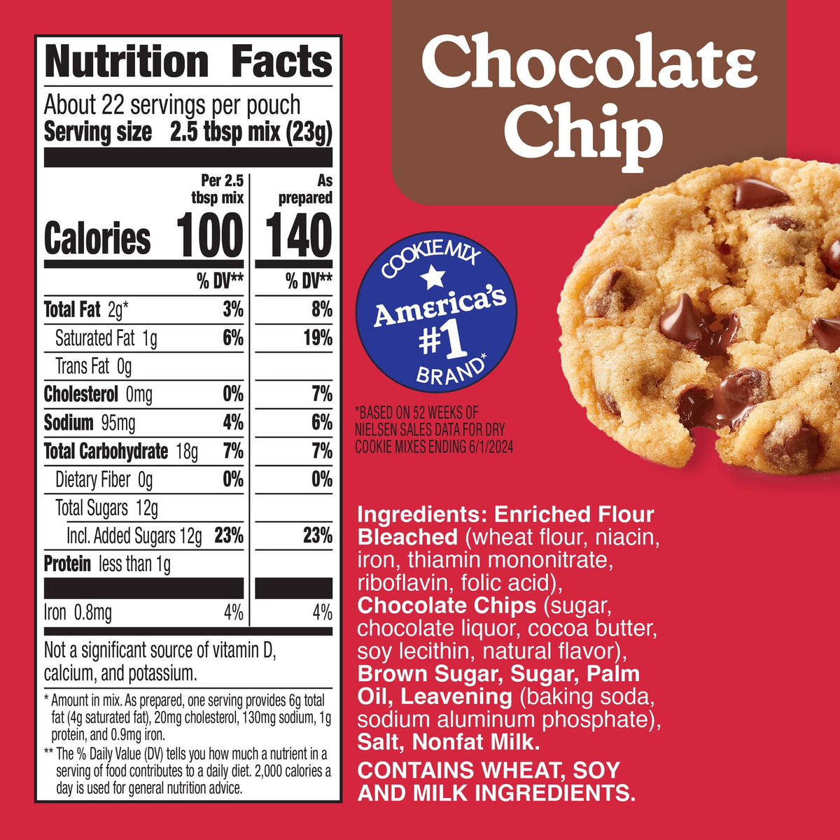 Betty Crocker Chocolate Chip Cookies, Cookie Baking Mix, 17.5 oz