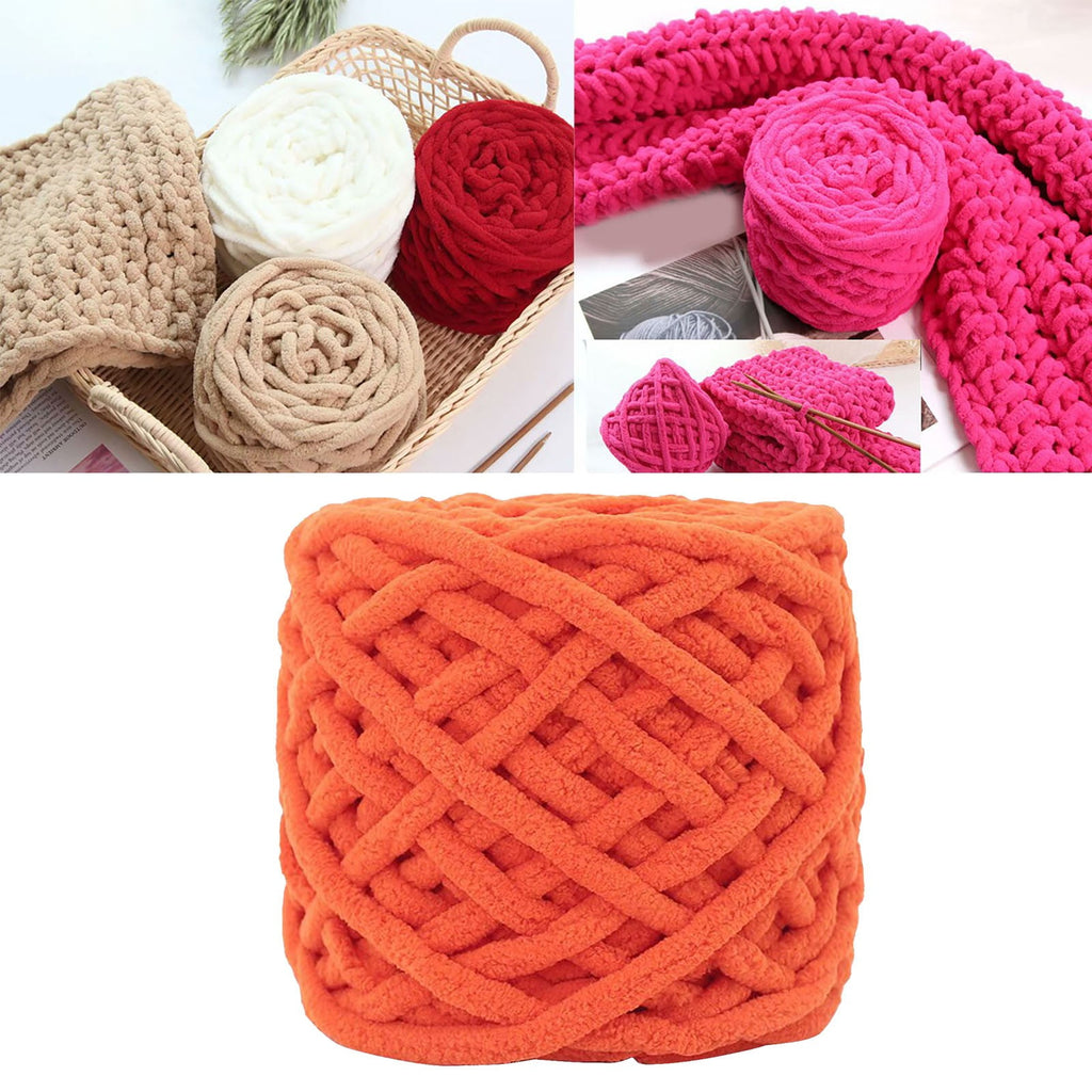 1 Pc Blanket Yarn Chunky Knit Chenille Yarn Soft Velvet Yarn Crochet Knitting Blanket Yarn DIY Craft for Knit Sweaters, Blankets, Shoes, Scarves, Clothes, Dark Green