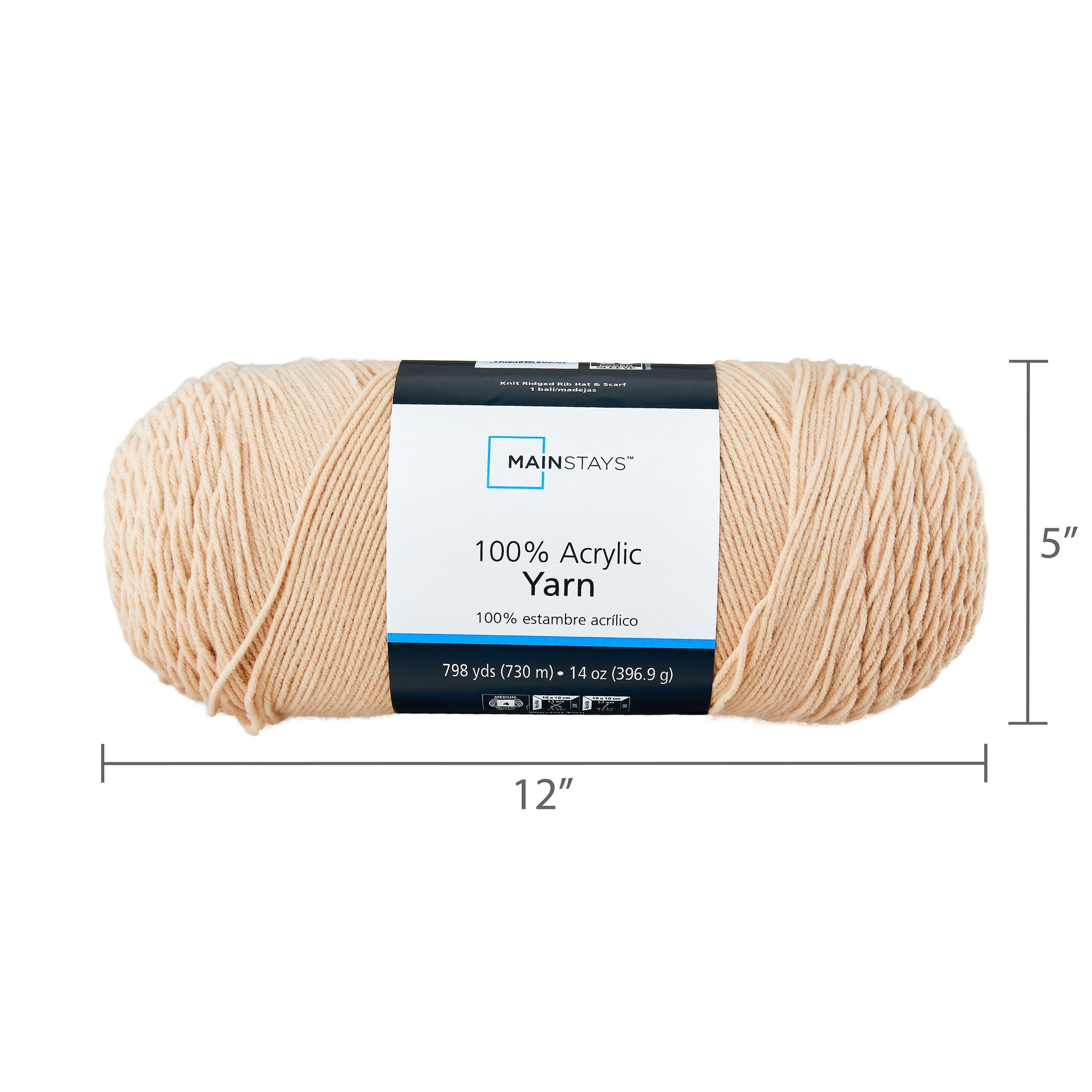 Mainstays Medium Acrylic Yarn, White, 14 oz, 798 yd