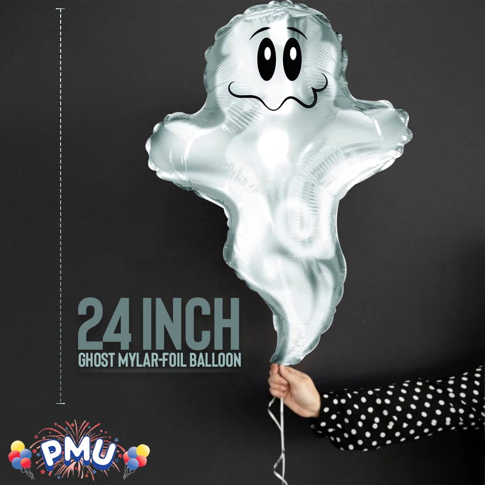 PMU Halloween Flying Ghost 24 Inch Mylar-Foil Balloon (10/pkg) Pkg/1