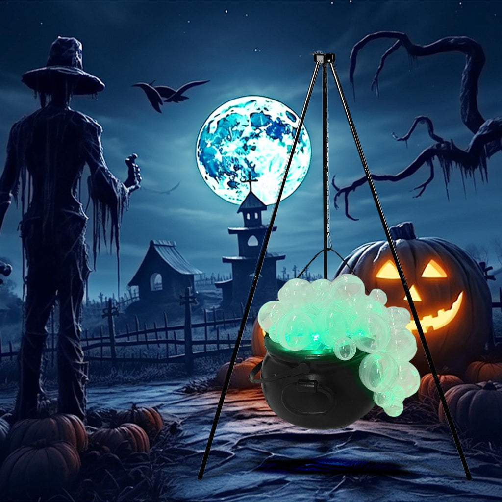 Muecwrye Halloween Decorations Outdoor, Halloween Clearance! Halloween Witches Cauldron on Tripod with Lights, DIY Bubbling Cauldron Set Decor for Home Porch Outside, Halloween Party Supplies