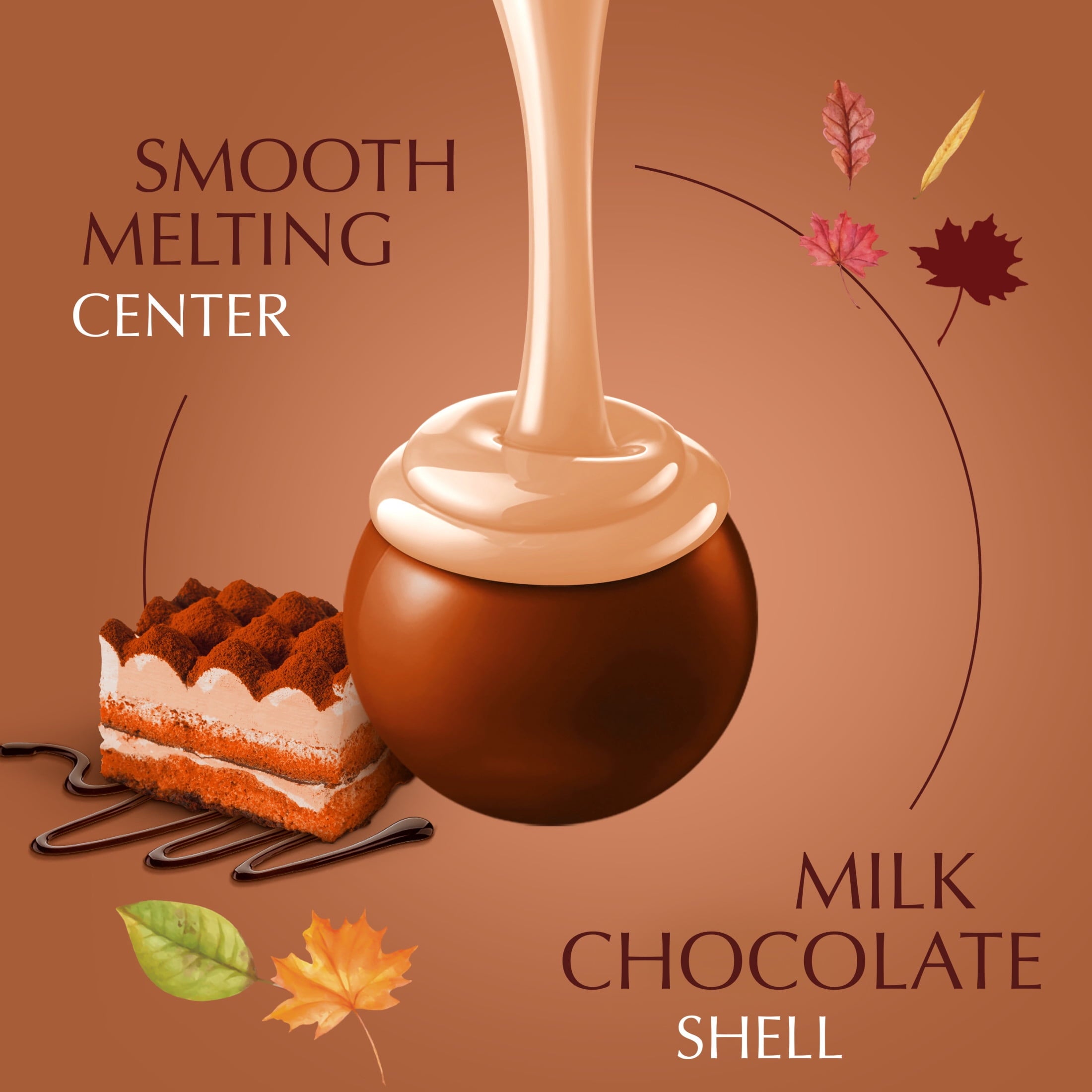 Lindt LINDOR Fall Tiramisu Milk Chocolate Candy Truffles, 5.3 oz. Bag