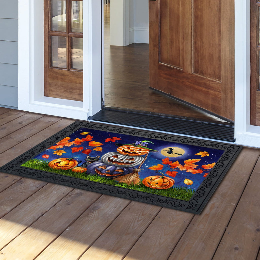 Briarwood Lane Doormat 30x18 Indoor Outdoor Halloween Pumpkin Stack For Halloween Doormat