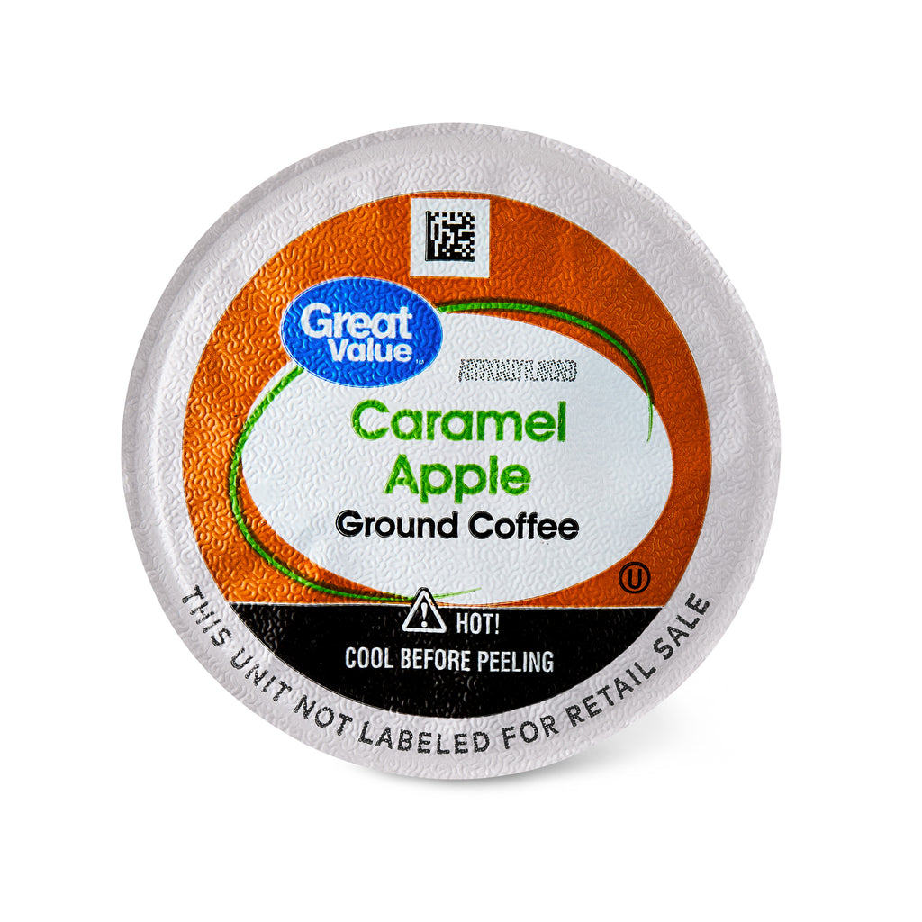 Great Value Caramel Apple Ground Coffee Pods, 3.9 oz, 12 Count