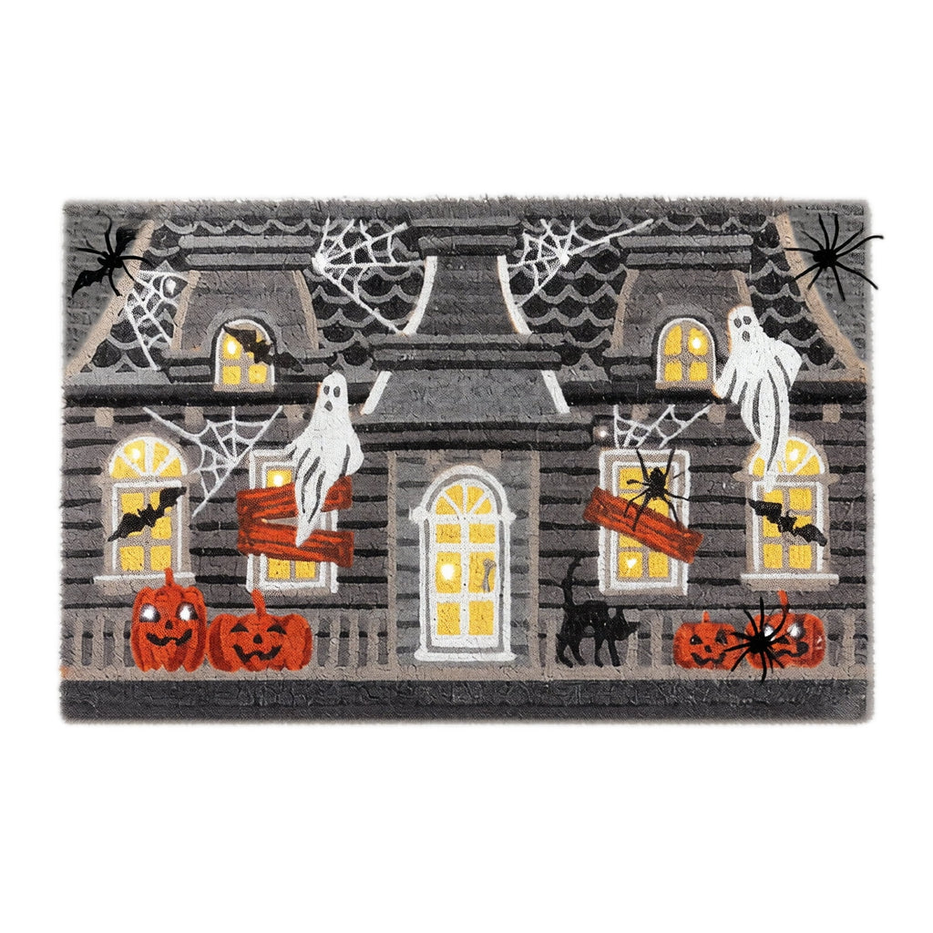 Halloween Ghost Door Mat 35.4 x 23.6 in, Washable Non Slip Crystal Velvet Rug, for Entryway Kitchen Bathroom and Halloween Decorations Outdoor