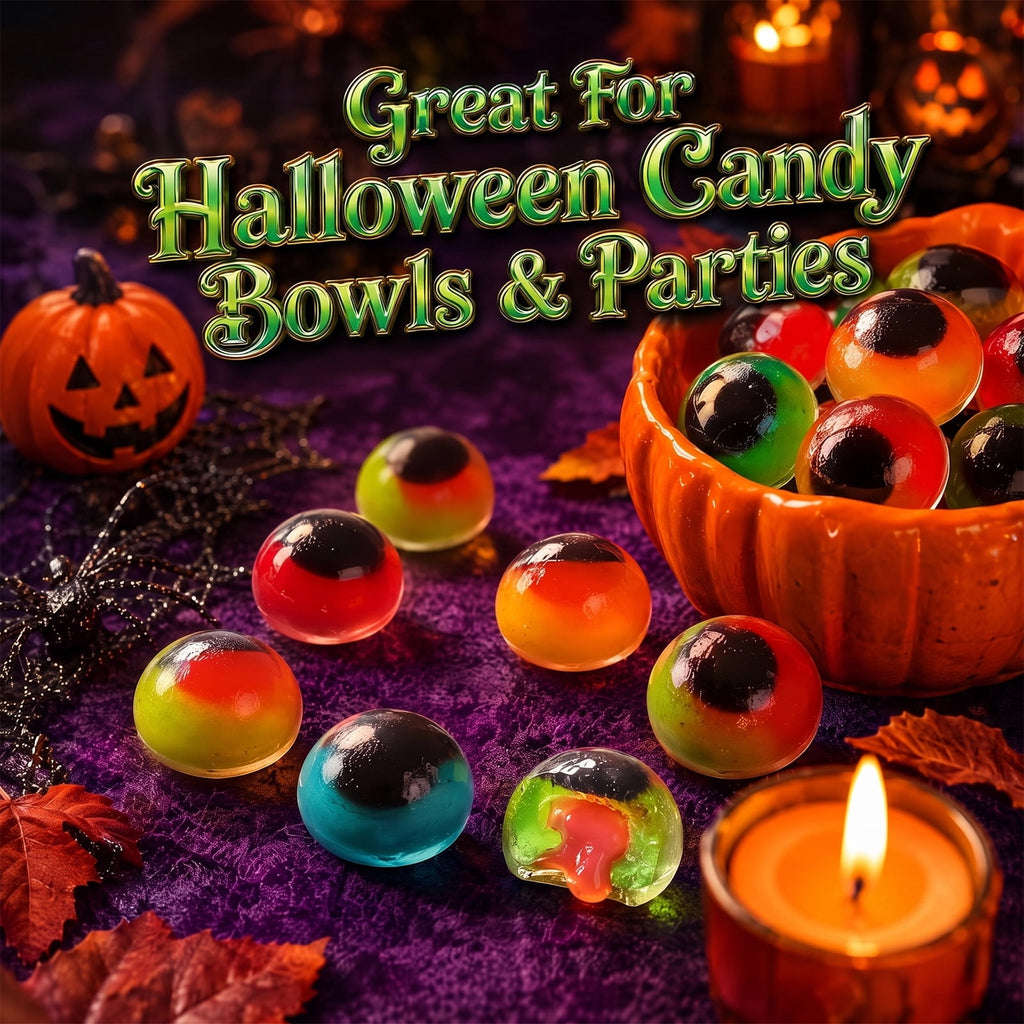 AMOS Cotton Candy Halloween Pizza, Eyeballs Candy for Party, Gluten-Free, 6 Count, 6.35 oz