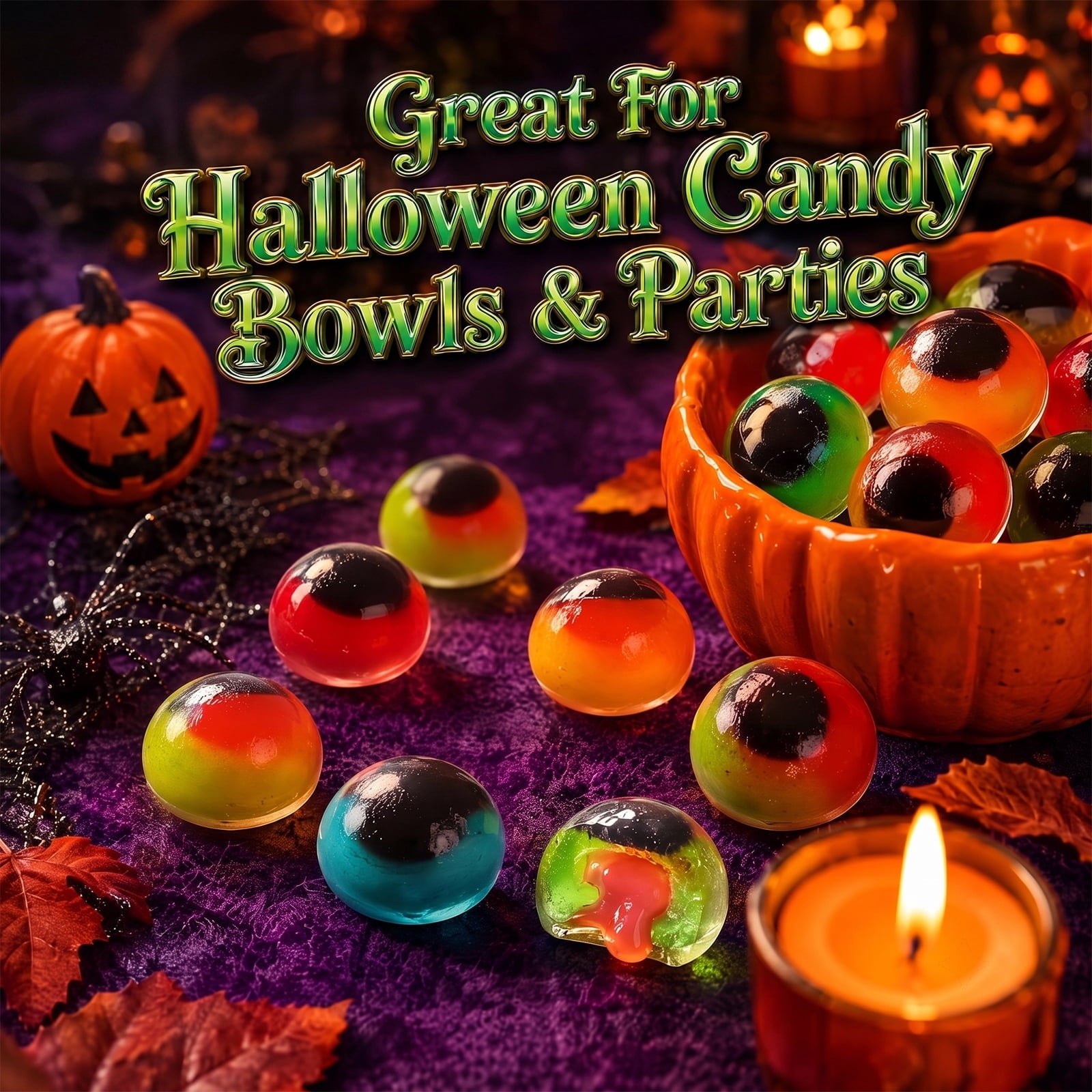 AMOS Cotton Candy Halloween Pizza, Eyeballs Candy for Party, Gluten-Free, 6 Count, 6.35 oz