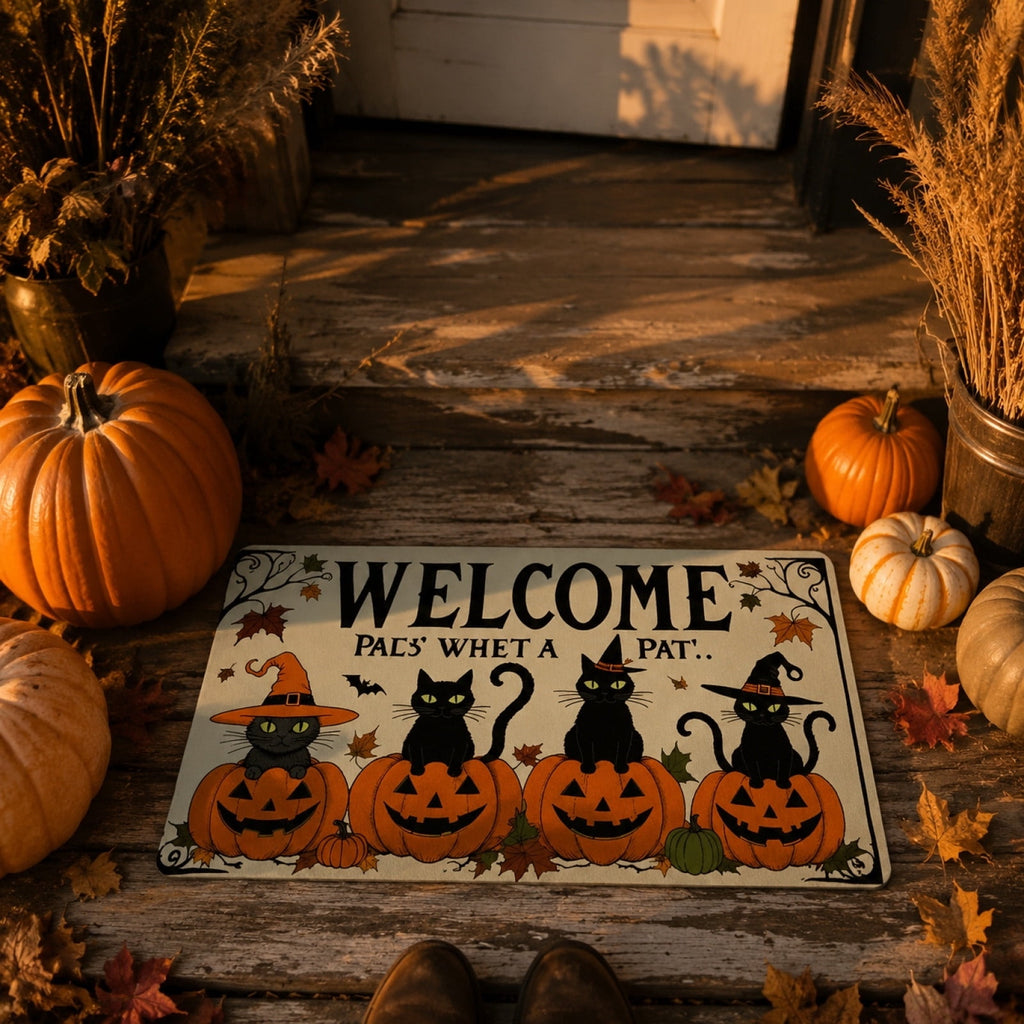 WWC Halloween Door Mat, 32x20 inch Halloween Decor Thick Non Slip Ghost doormat, Entryway Rug for Fall Party Indoor Outdoor Front Porch