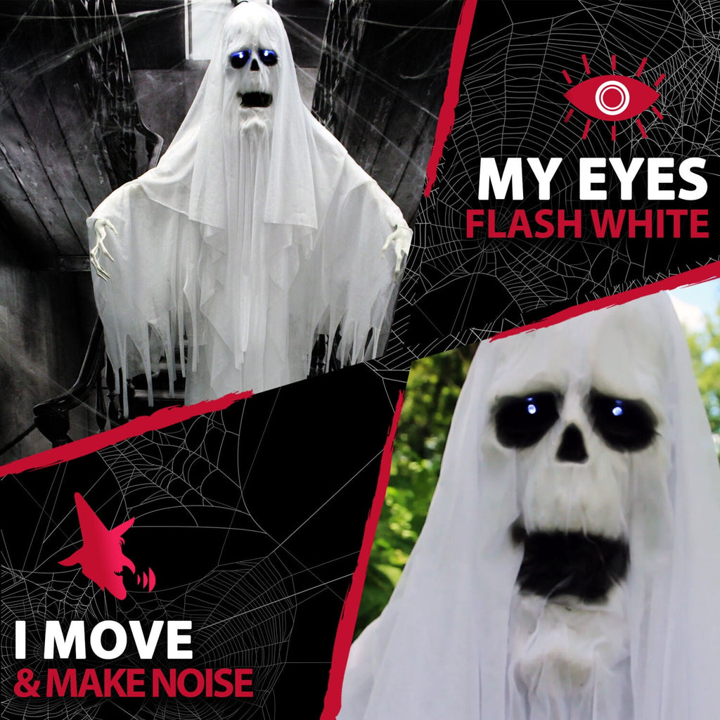 Haunted Hill Farm Animatronic Ghost Indoor/Covered Outdoor, 6-ft.