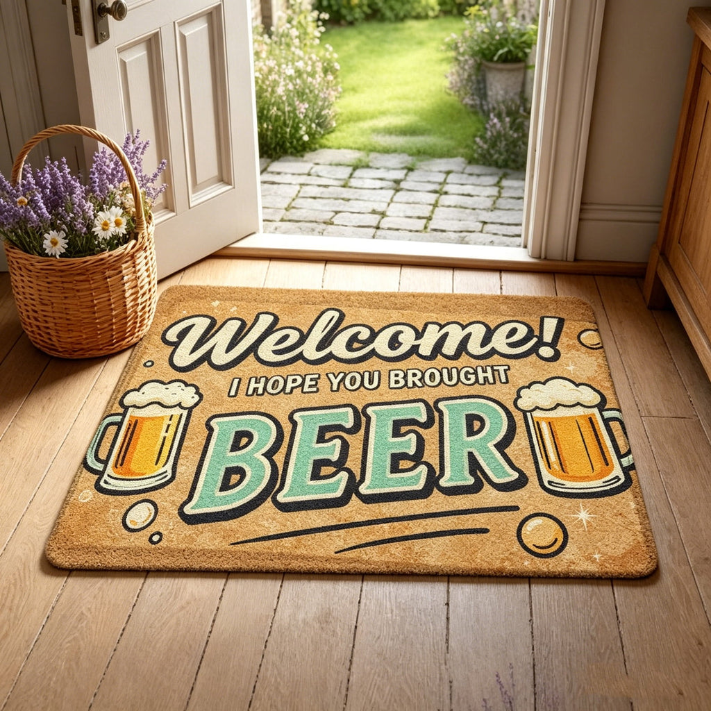 Front Door Mat Indoor Outdoor Entrance Rug, Semicircular Entrance Mat, Half Round Waterproo Non-Slip Durable Rubber Doormat for Garage, Patio, 29.5 inch