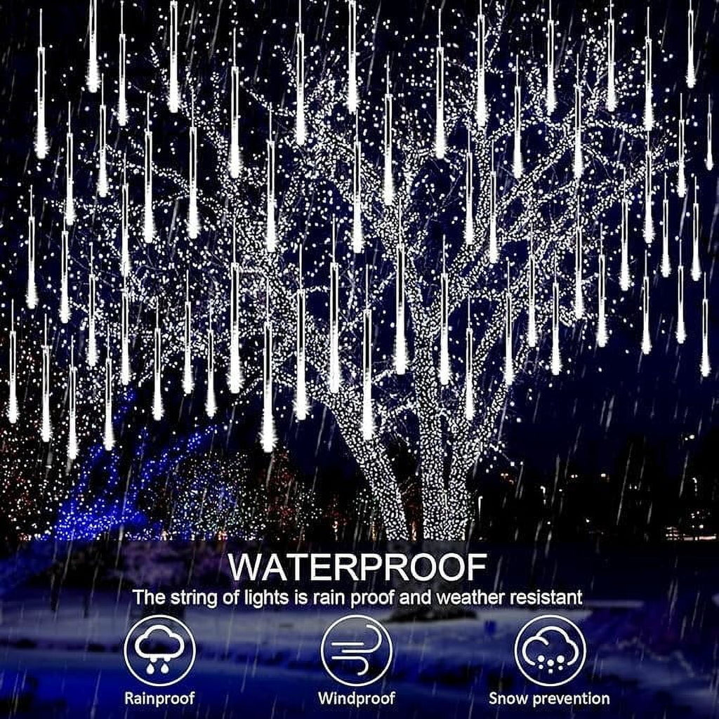 LED Outdoor String, Rain Lights,Meteor Lights,Meteor rain Lights 30cm 10 Tube Solar rain Lights with for Christmas Parties Wedding Christmas Tree
