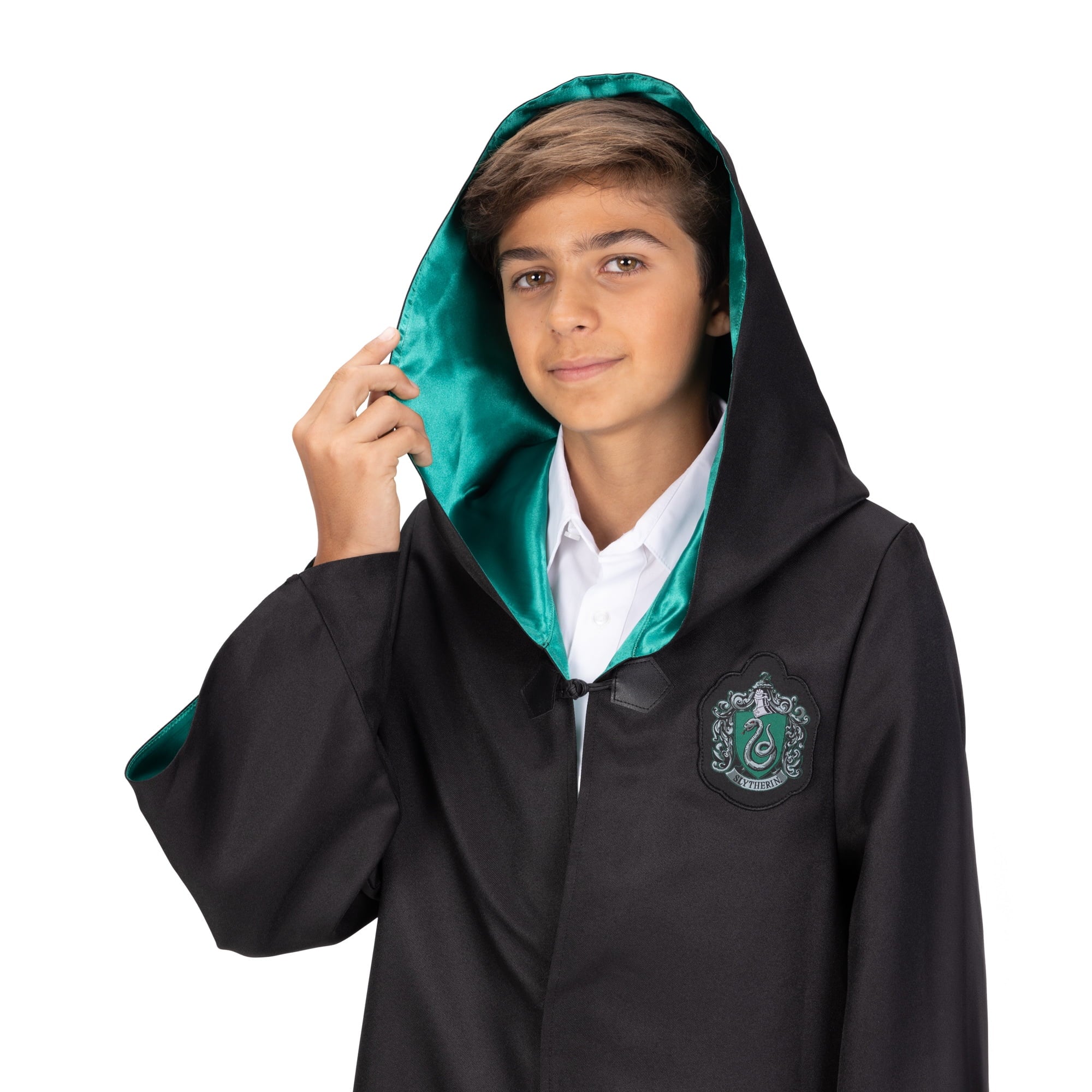 Harry Potter Boys or Girls Premium Hogwarts Slytherin Cosplay Robe, Size L/XL