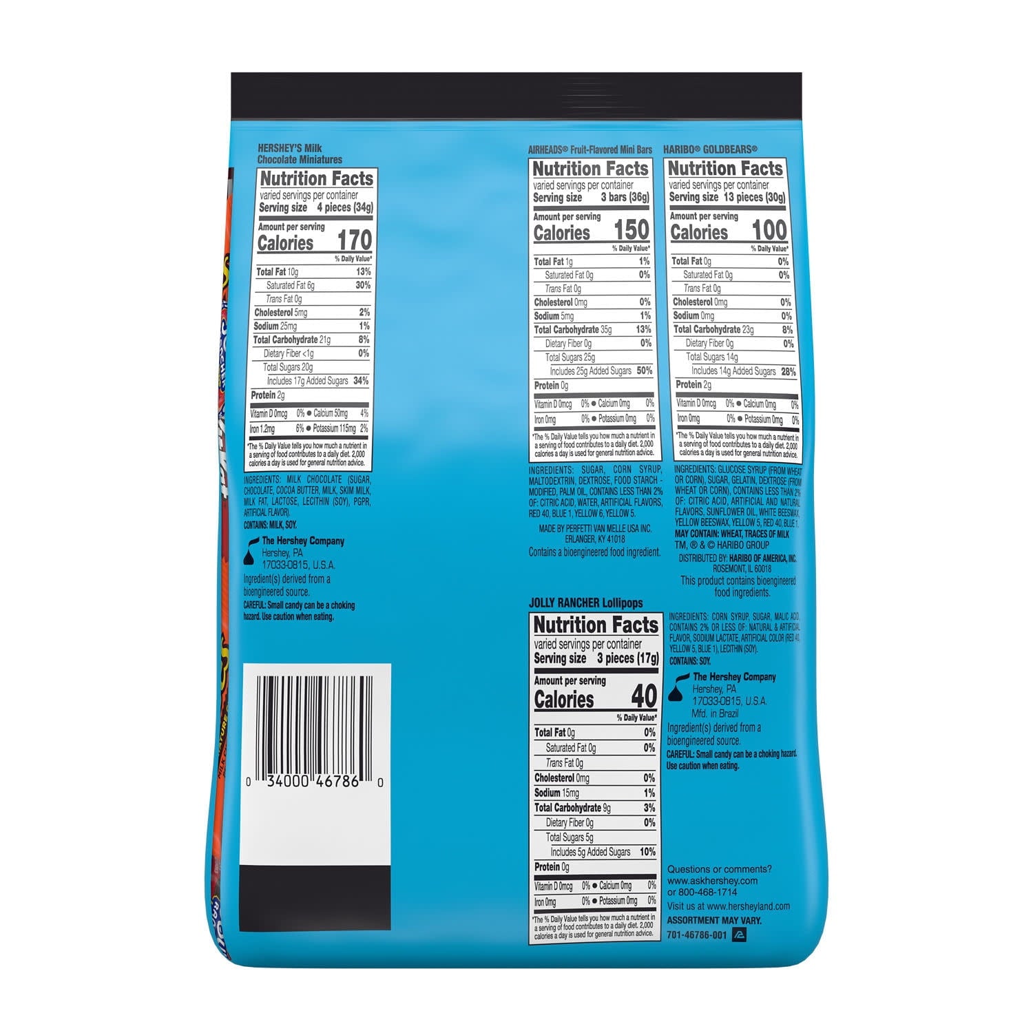 Hershey Assorted, Halloween Candy Variety Bag, 20.9 oz (70 Pieces)