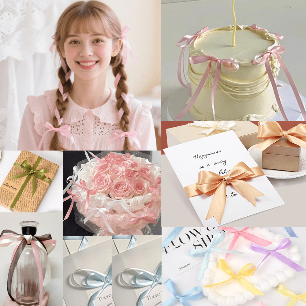 Yarniss Satin Ribbon Roll, 3/8 Inch, Double Faced Polyester, 20 Rolls, 100 Yards, for Crafts & Gift Wrapping