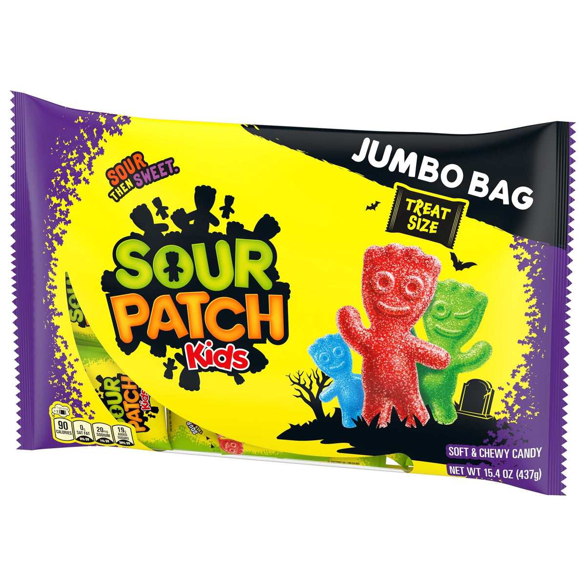SOUR PATCH KIDS Soft & Chewy Gummy Halloween Candy, Jumbo Bag, 35 Trick or Treat Bags