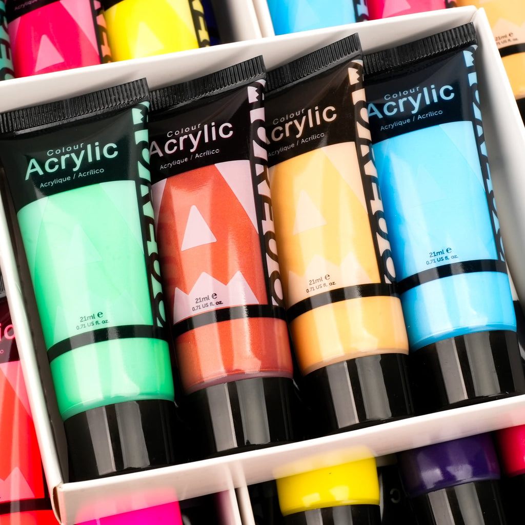 AUREUO Galaxy Glitter Acrylic Paint Set - 8 Twinkle Colors 0.71 Fl Oz / 21ml Tubes Sparkling Art Paints for Crafts Decor Non-toxic Painting Supplies for Artists