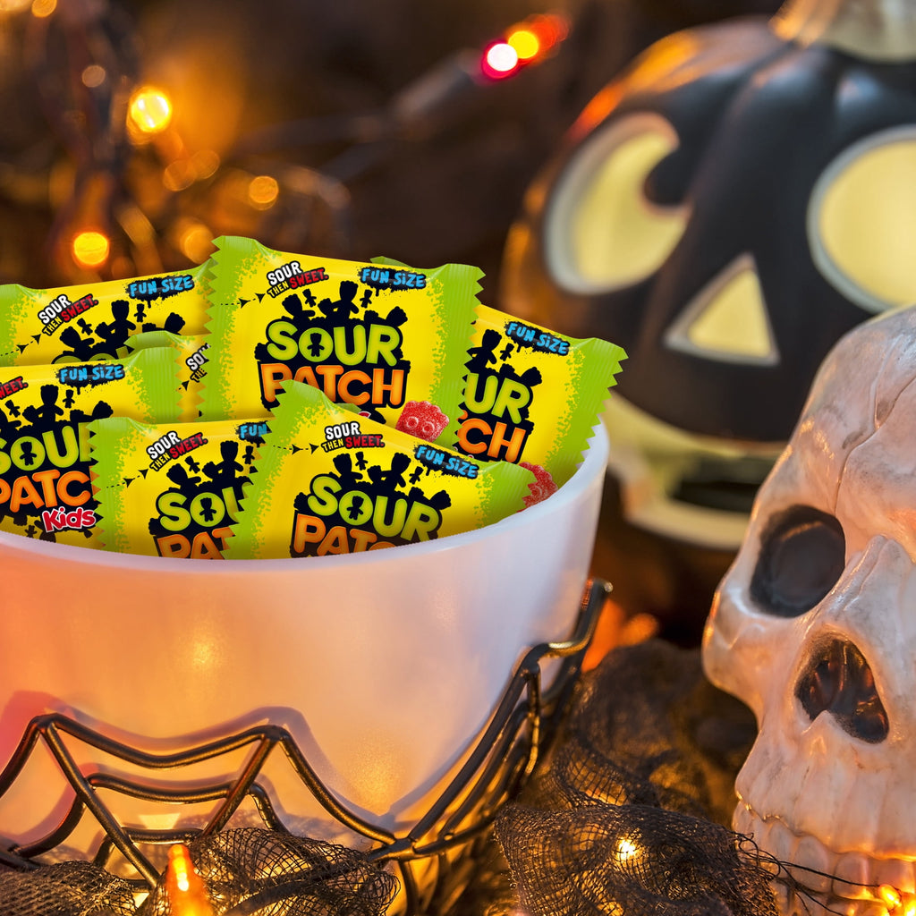 SOUR PATCH KIDS Soft & Chewy Gummy Halloween Candy, Jumbo Bag, 35 Trick or Treat Bags