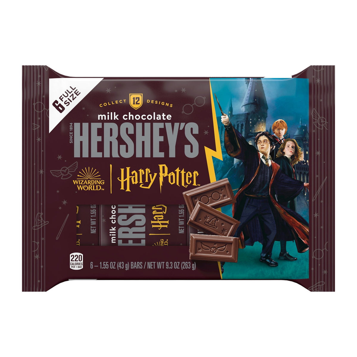 Hershey's Milk Chocolate Harry Potter™ Halloween Candy, Bars 1.55 oz, 6 Count