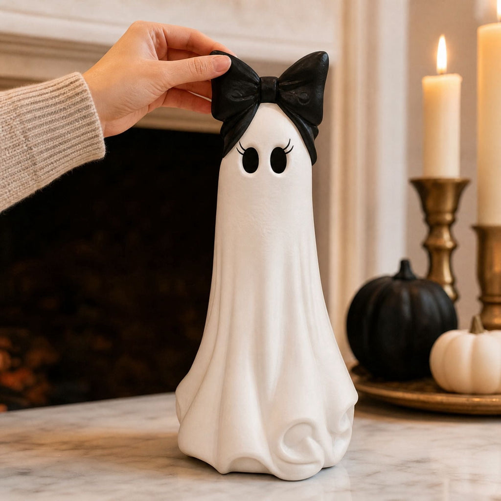 Halloween Ghost Decor 10", Witch Ghost Figurine for Porch Table, 1 Pack