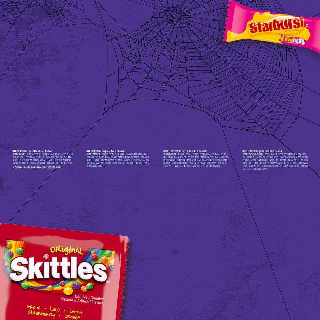 Skittles & Starburst Fun Size Chewy Halloween Candy Variety Pack - 200 Ct Bulk Bag