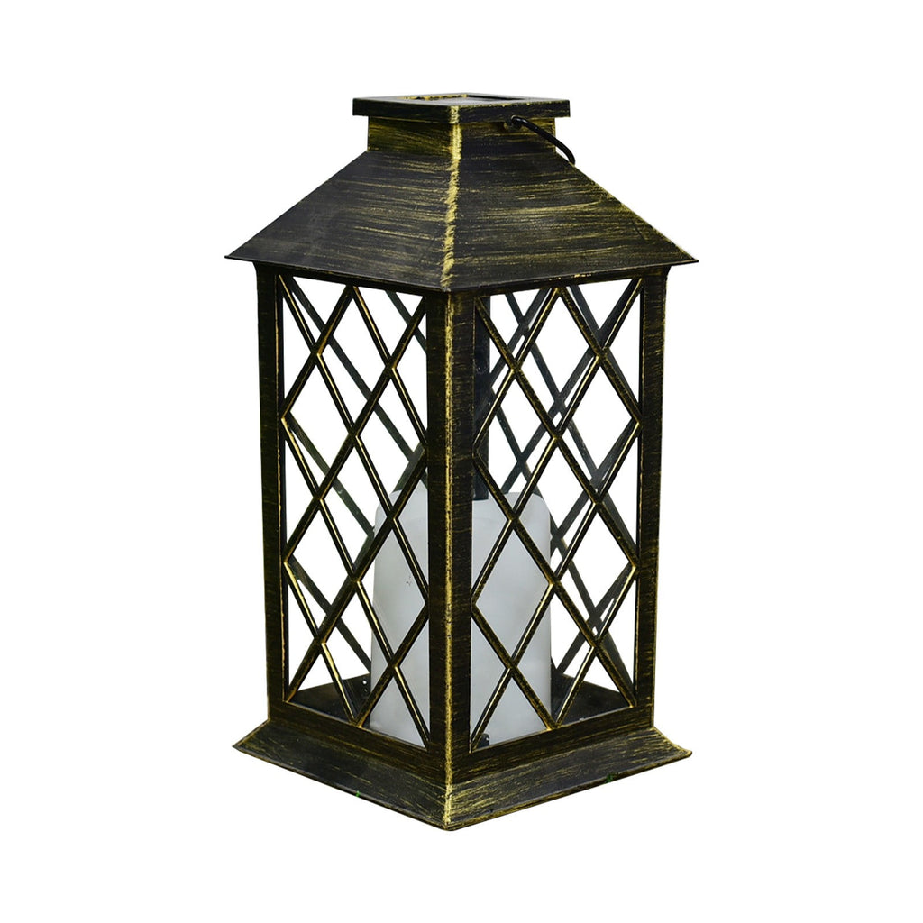 Brown Solar Lanterns Outdoor Hanging Lights | Hollowed-Out Metal Led Garden Decor | Waterproof Ip55 for Patio & Yard | 6-10 Hours Auto On/Off Lighting