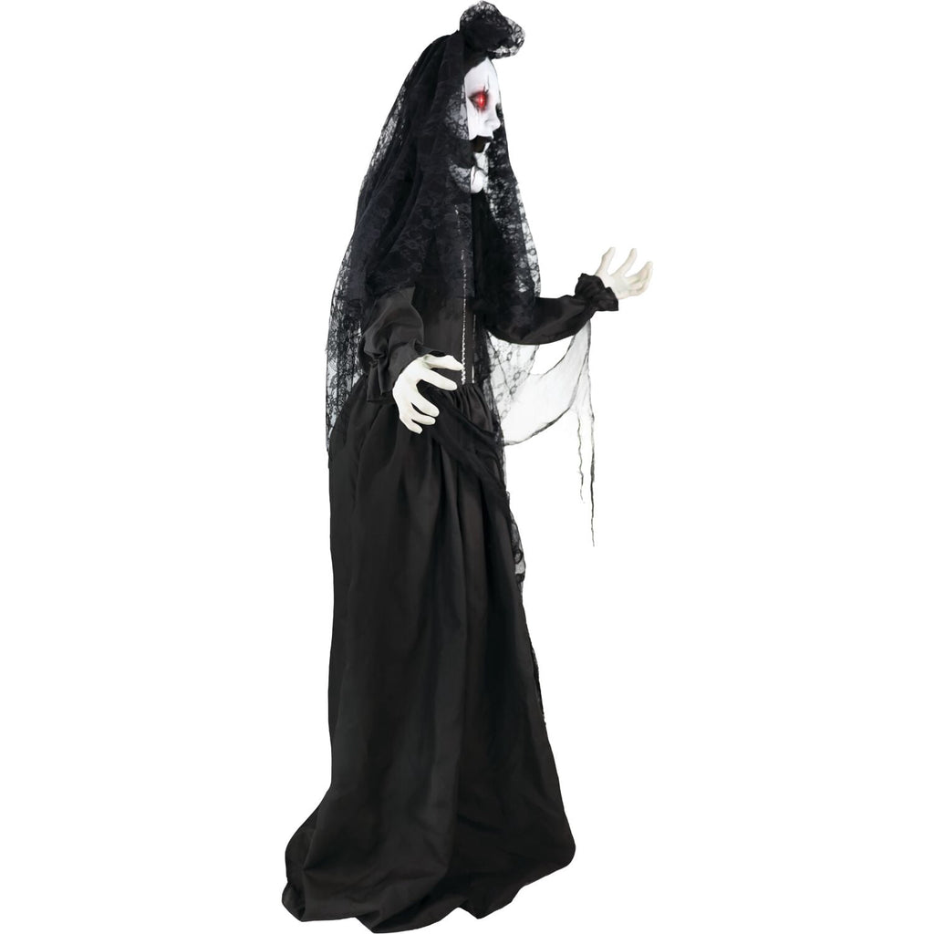 Haunted Hill Farm 6.5 Ft Life-Size Animatronic Bride Indoor/Outdoor Halloween Decoration, Multicolor, HHLADY-2FLSA