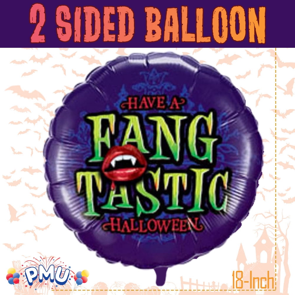 PMU Halloween Party Decoration "Happy Halloween" Jack Faces Aglow 18 Inch Mylar-Foil Balloon (1pkg) Pkg/1