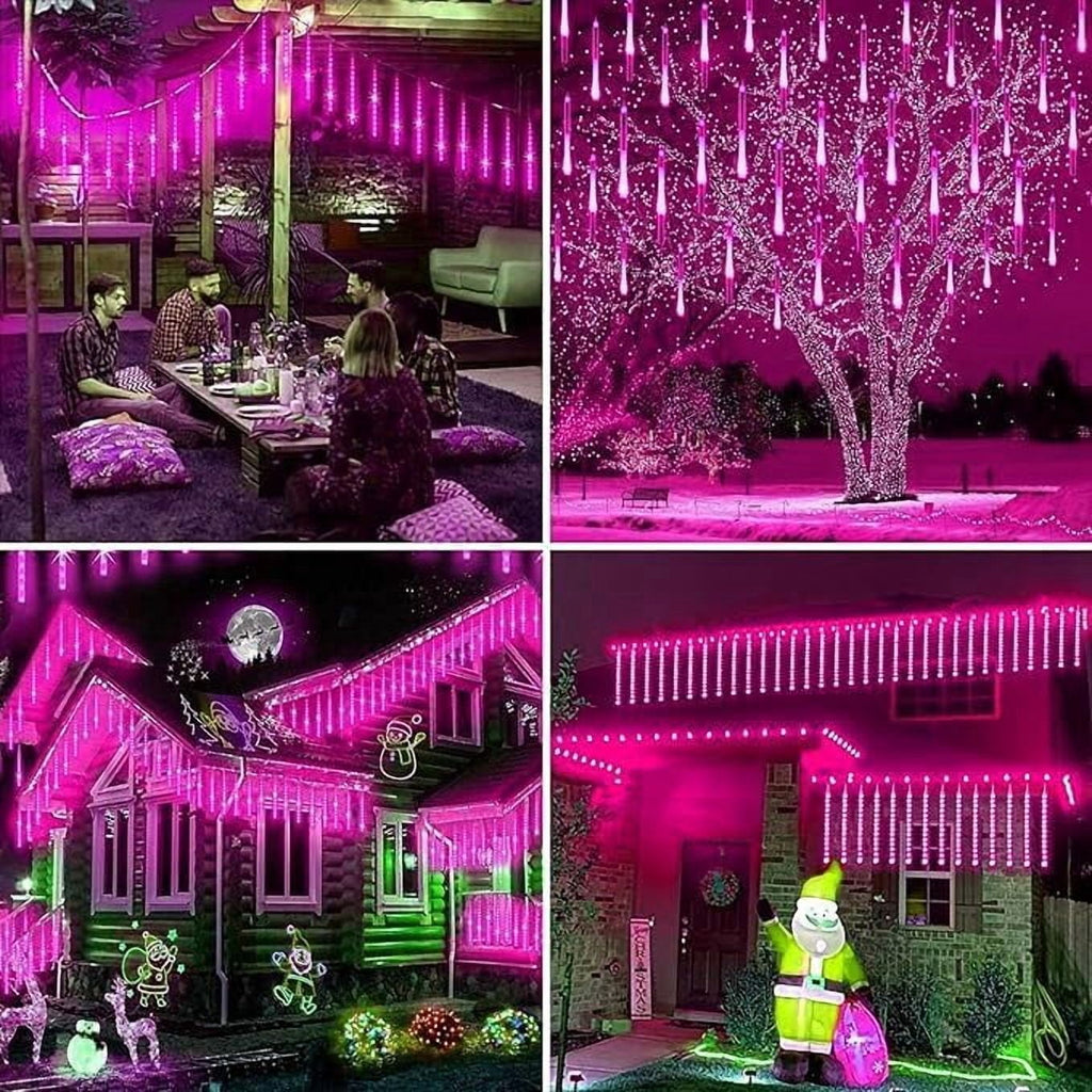 LED Outdoor String, Rain Lights,Meteor Lights,Meteor rain Lights 30cm 10 Tube Solar rain Lights with for Christmas Parties Wedding Christmas Tree