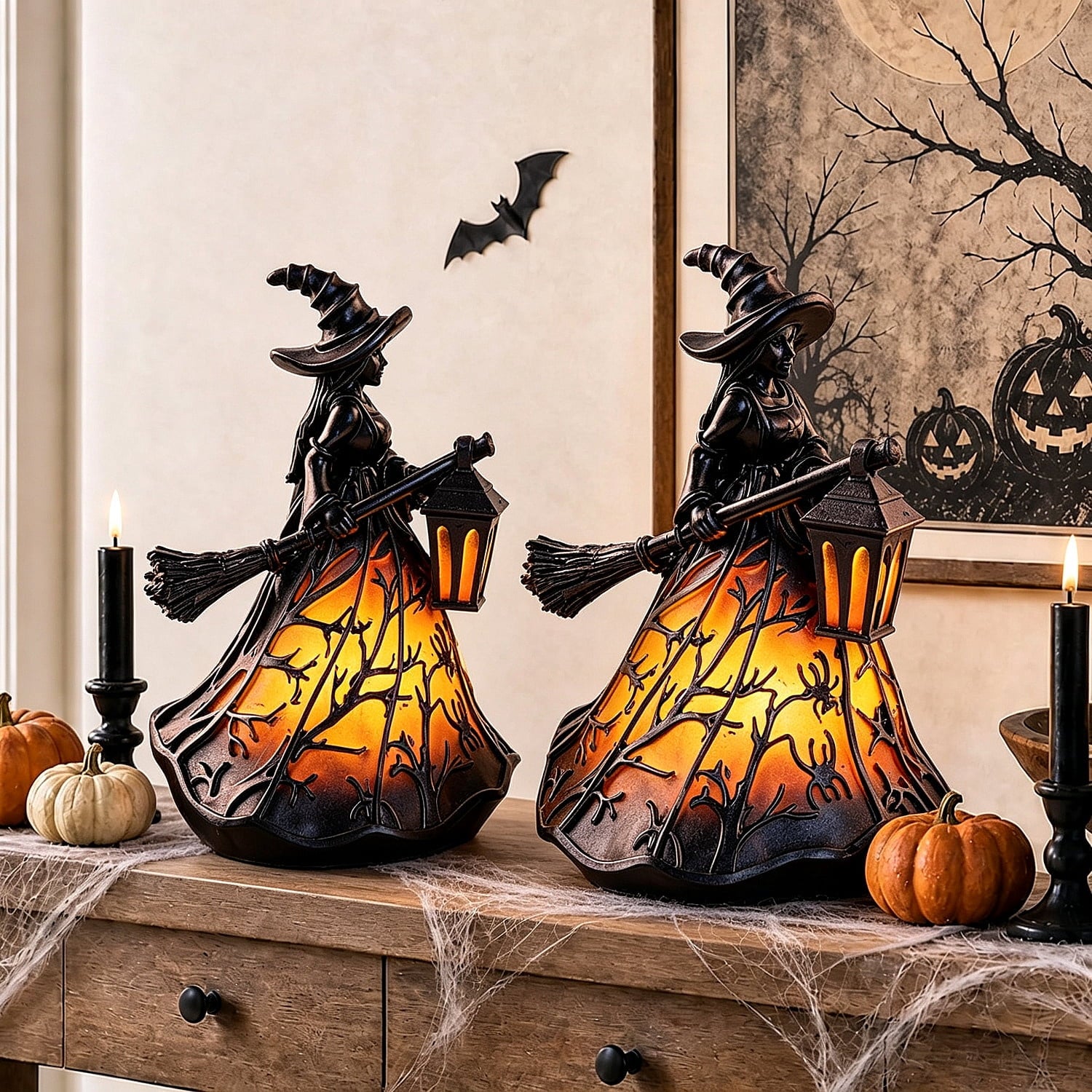 Clearance Halloween Decor-Halloween Decorations Indoor-Light up Ghost in Glass Like-Cute Ghost with Light for Home Kitchen Mantel Tabletop Party Decor and Holiday Decorations Best Halloween Gifts
