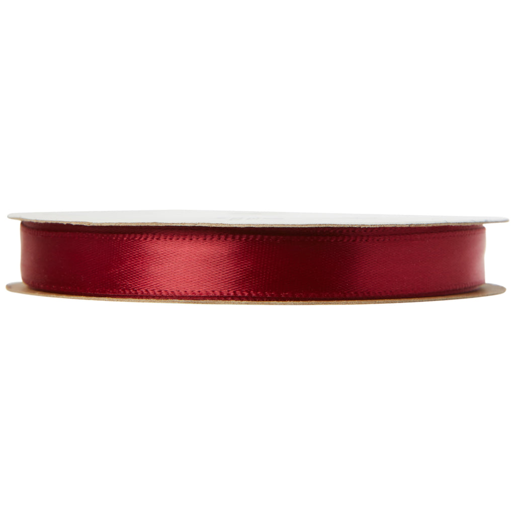Offray Ribbon, Red Wine 3/8 inch Single Face Satin Polyester Ribbon, 18 feet